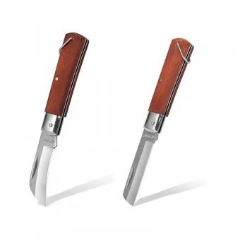 Set 2 Cutite Altoit, Cutit lama dreapta si Cutit lama curbata, Manere lemn, Material Otel Carbon foto