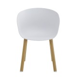 Cumpara ieftin Scaun dining metal alb lemn natur 54x51x82 cm