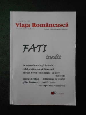 REVISTA VIATA ROMANEASCA (numarul 11-12, anul 2006) foto