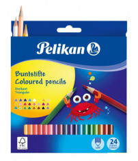 Creioane Colorate Pelikan Sectiune Triunghiulara, Set 24 Culori foto
