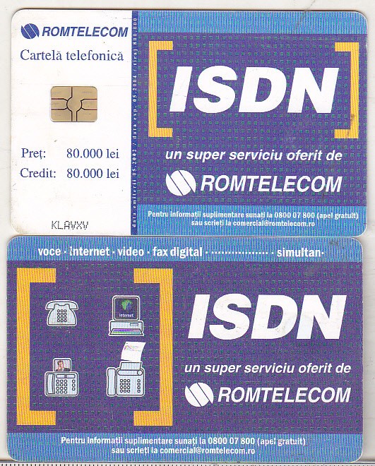 bnk card Cartela telefonica 2002 - ISDN 2 - RO-ROM-0147B