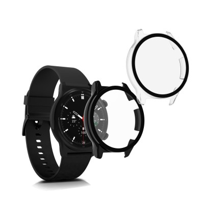 Set 2 Huse pentru Honor Watch GS 3, Kwmobile, Negru/Transparent, Plastic, 58188.01 foto