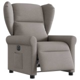 VidaXL Fotoliu rabatabil electric, gri taupe, material textil