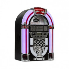 Auna Arizona, jukebox, BT, radio FM, USB, SD, MP3, CD player, negru foto