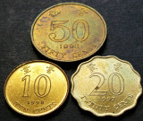 Lot / Set 10, 20, 50 CENTI - HONG KONG, anii 1997-1998 *cod moneda 3698