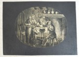 David Deuchar &quot;Familie in jurul mesei&quot; gravura cca 1782-1803, Scene gen, Cerneala, Altul