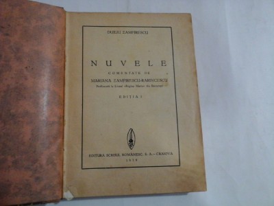 NUVELE - DUILIU ZAMFIRESCU - EDITIA I foto