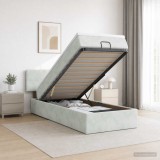 Cumpara ieftin Pat ottoman cu saltea Gri deschis 90 x 200 cm Catifea