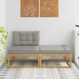 vidaXL 2 Bucată Taburet pentru exterior Poliester Alb 901552