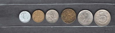 CEHOSLOVACIA 1970-1982 - LOT 6 MONEDE 10, 20, 50 HALERU, 1, 2, 5 KORUN (2) foto