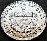 Moneda exotica 5 CENTAVOS - CUBA, anul 1968 * cod 791 = A.UNC