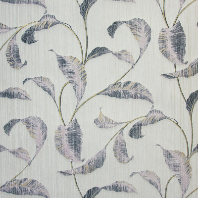 Tapet textil, cu frunze, gri, negru, auriu, Zambaiti, 20005 foto