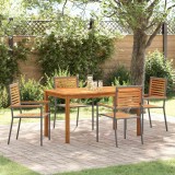 vidaXL Set de masă pentru grădină 5 pcs Gri Rattan poli