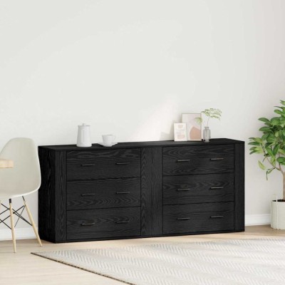 vidaXL Bufet cu sertar Stejar Negru 160 x 33 x 70 cm Lemn compozit 3333083 foto