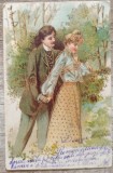 Cuplu, tema romantica// CP circulata Romania 1905