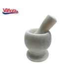 MOJAR CU PISTIL DIN MARMURA, DIA 9.5 CM, ALB, VANORA