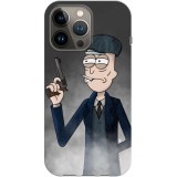 Husa compatibila cu Apple iPhone 14 Pro Max model Rick Peaky Blinder Crossover, Silicon, TPU, Viceversa, Transparent, Carcasa