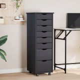 vidaXL Dulap rulant cu sertare MOSS, gri, lemn masiv de pin 355896