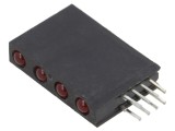 LED 3mm difuz roșu, 40&deg;, 20mA