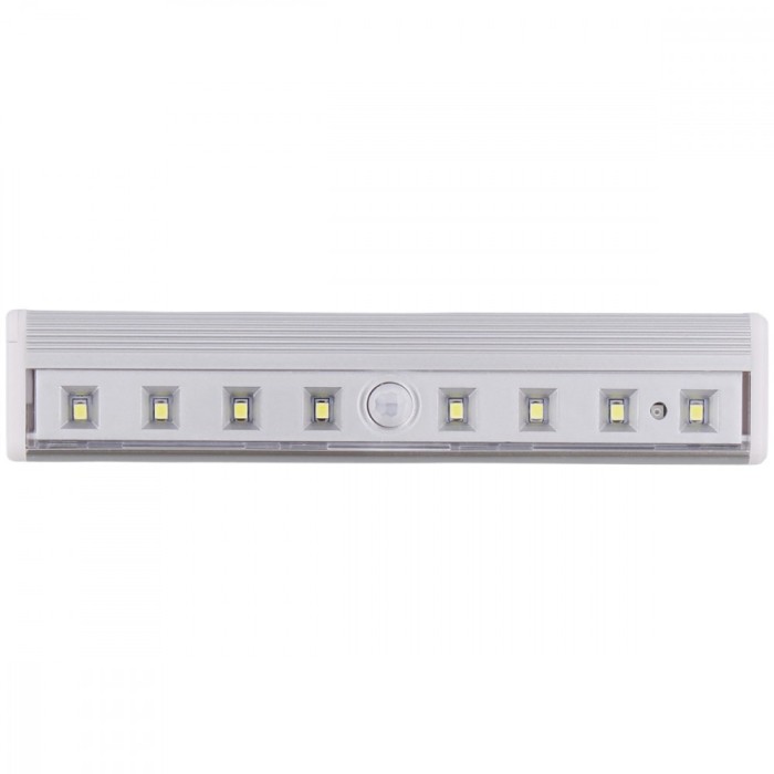 ampa LED cu senzor de miscare, din aluminiu, 8 led-uri puternice,magnetica