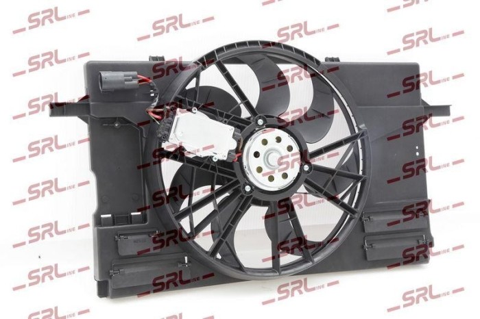 Ventilator radiator Volvo C30 06-12, C70 06-13, S40/V50 04-12, motor: 2.4, 2.5 T, cu modul electronic, 420 mm; 3 pini, SRLine, 30671060; 30680587