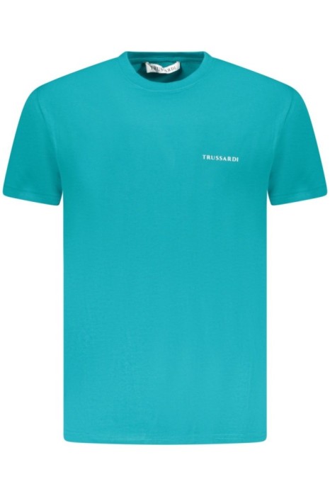 Trussardi Tricou barbati, cu imprimeu grafic pe spate, Regular fit, Albastru deschis, XL