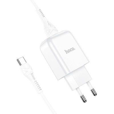 Incarcator Hoco N2 USB-A, 2.1A, cu Cablu USB-A la Type-C, Alb foto
