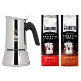 Set Espressor Bialetti Venus 6 cesti + cafea macinata Nocciola&amp;Classico