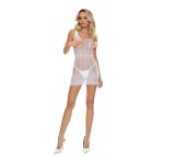 Rochie Mini Elastica, Transparenta, Alb, S-L, Passion