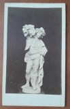 Fotografie tip CDV, sculptura tanar cu palarie
