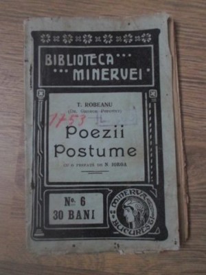 POEZII POSTUME-T. ROBEANU (DR. GEORGE POPOVICI)-233156 foto