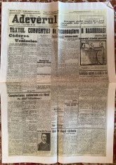 ADEVARUL VINERI 19 NOIEMBRIE 1920/TEXTUL CONVENTIEI DE RECUNOASTERE A BASARABIEI foto
