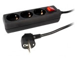 Prelungitor 3 prize 230V 16A negru, Logilink