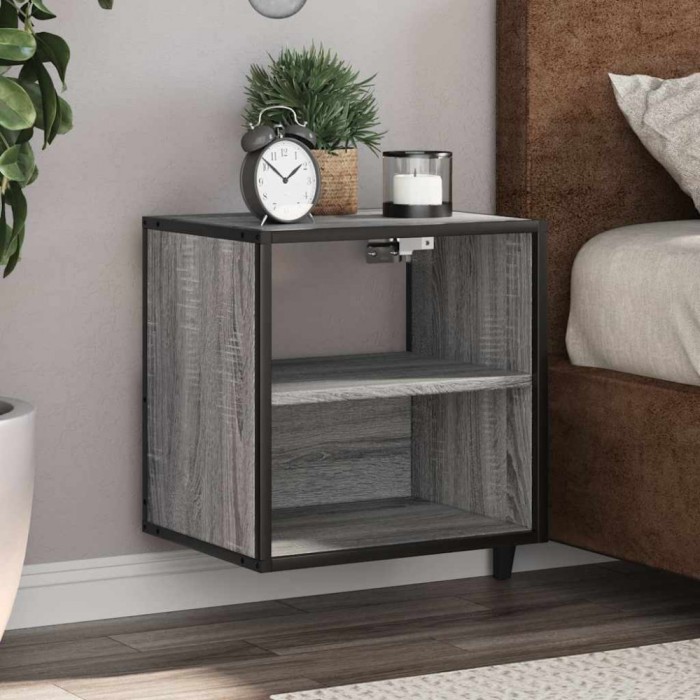 vidaXL Noptieră montată pe perete gri Sonoma 40x31x39,5 cm 848750