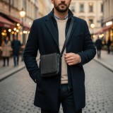 Borseta Barbati compacta din piele naturala Greenwood&reg; Rami:Ideala pentru telefon, Portofel, chei