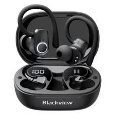 Casti wireless semi-in-ear Blackview AirBuds 60 Negru cu cutie de incarcare 500mAh, Bluetooth 5.3,