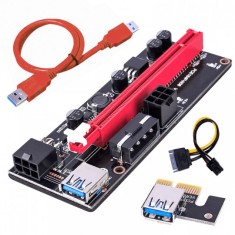 Riser Card VER 009S PCIE Express Extender 1x - 16x Cablu USB 3.0 foto