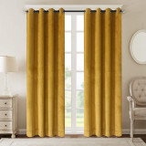 Set draperii din catifea cu inele argintii, Madison, 150x265 cm, densitate 700 g/ml, Medalion, 2 buc
