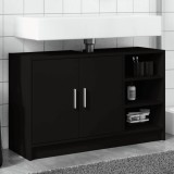 Gossi dulap de chiuveta, negru, 90x29x55 cm, lemn prelucrat