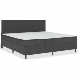 Cumpara ieftin Pat continental, gri inchis, 200x200 cm, material textil