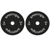 SPORTNOW Set 2 Discuri Greutăți 2x5 kg din Cauciuc cu Orificiu de 5 cm pentru Gantere și Grijuri, &Oslash;45x2 cm, Negru | Aosom Romania