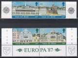 Isle of Man 1987 - EUROPA - Arhitectură modernă, Serie cu Tabsuri, MNH