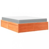 Cumpara ieftin Pat cu saltea, maro ceruit, 160x200 cm, lemn masiv pin