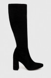 Cumpara ieftin Wojas cizme din piele intoarsa femei, culoarea negru, cu toc drept, 7104181