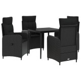 vidaXL Set masă de canapea cu pernă cu pernă 5 pcs Negru 3422449