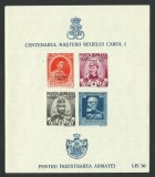 Bloc CENTENAR CAROL I NEDANTELAT SUPRATIPAR PRO PATRIA 1940 MNH, Nestampilat