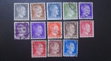 Set 13 Timbre Germania Al Treilea Reich 1941-1944 Adolf Hitler Serie Uzuală 1-20 Pfennig Ștampilate - A123