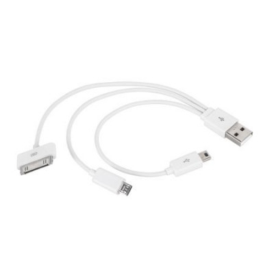 Cablu adaptor USB Galaxy Tab mini USB si micro USB alb foto