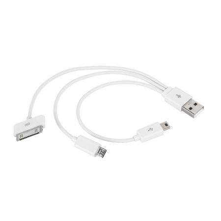 Cablu adaptor USB Galaxy Tab mini USB si micro USB alb