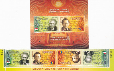 Romania MNH 2006 - EMISIUNE COMUNA ROMANIA - UNGARIA,BLOC + TETE-BECHE - LP 1726 foto